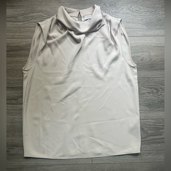 Aritzia Babaton Cream Sleeveless Cowl Neck Button Keyhole Blouse Top Size S Work - Picture 1 of 7